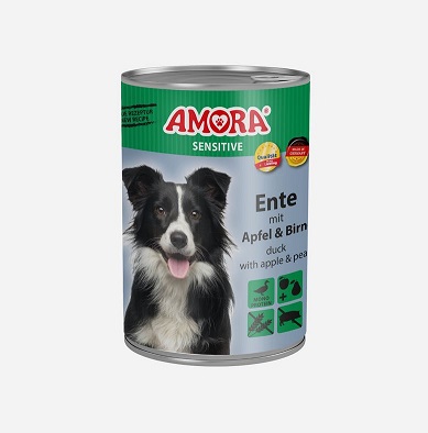 AMORA Dog Sensitive Ente, Apfel & Birne 