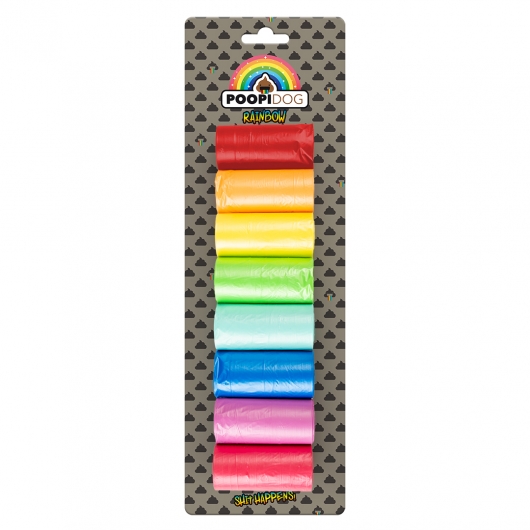 Poopidog Hundekotbeutel Rainbow - 8 x 20 Stück 