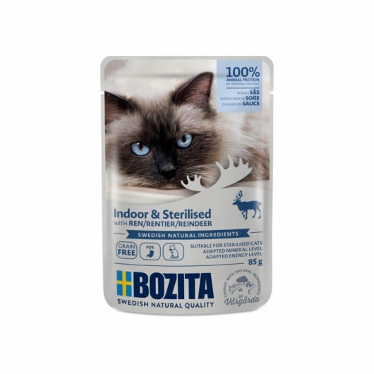Bozita Cat PB Indoor & Sterilised Häppchen in Soße Rentier 85g 